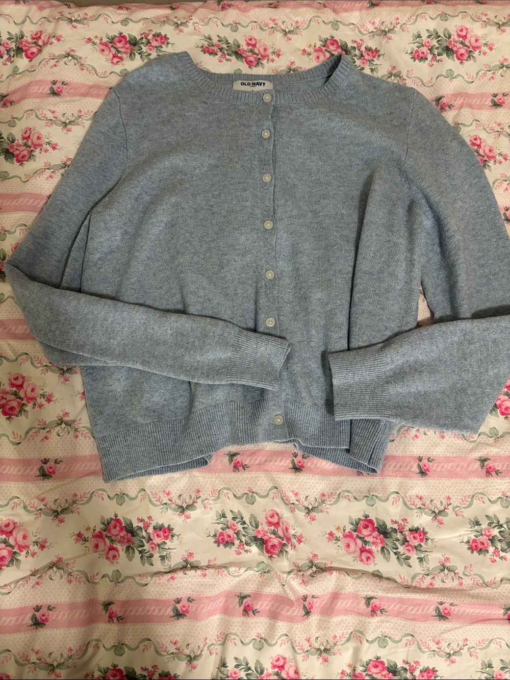 Old Navy Powder Blue Button-Front Knit Cardigan